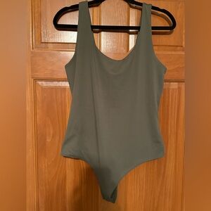 NWT express body contour bodysuit olive size L